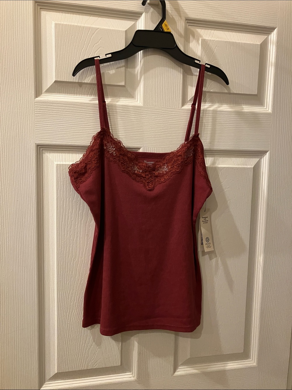 No Boundaries Burgundy Lace-Trim Camisole